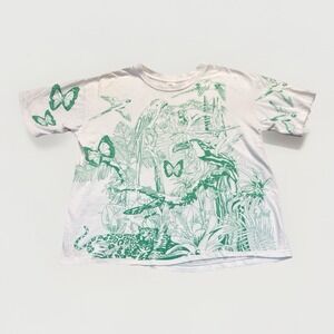 Vintage Jungle Shirt Mens M Nature AOP 90s One Stop Nature Environmental